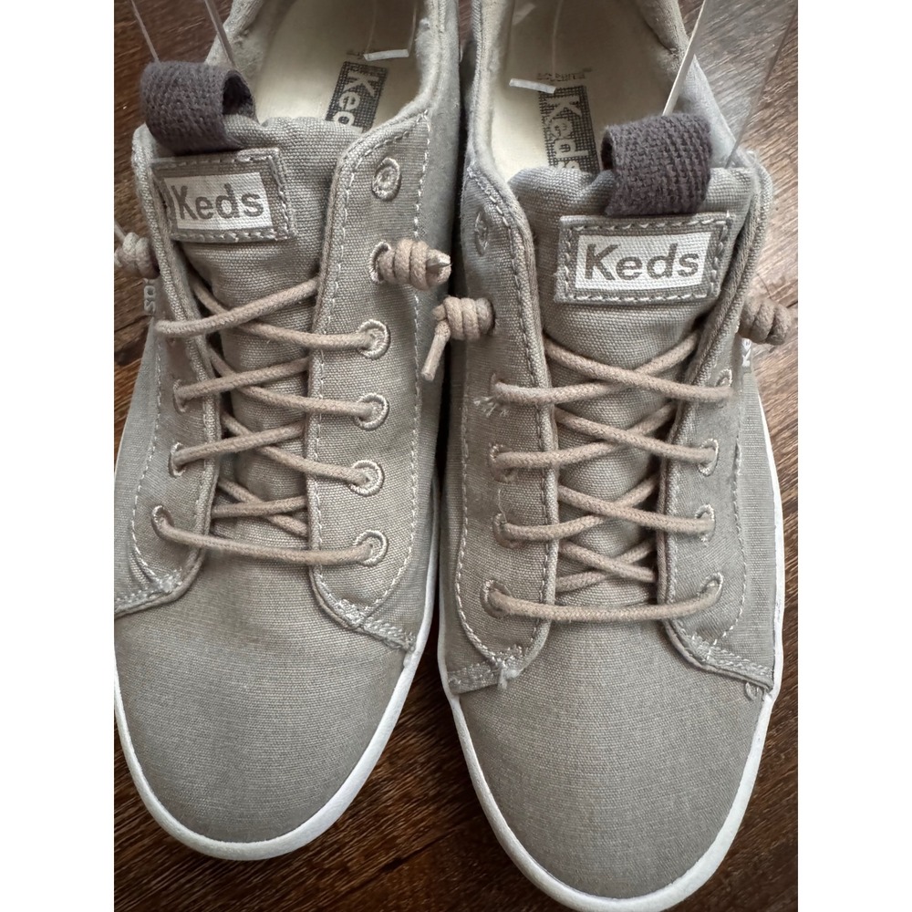 Keds Women's Canvas Lace Up Sneakers Gray Taupe Size 8.5 Casual Comfort Shoes - Picture 5 of 7